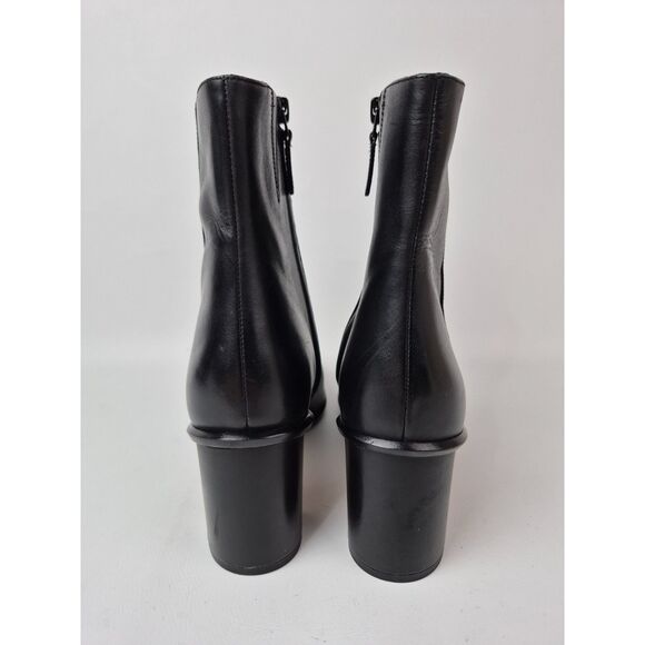 Tory Burch Women's Black Brooke Stamped Heel Leather Booties Size 11 M - Picture 5 of 7